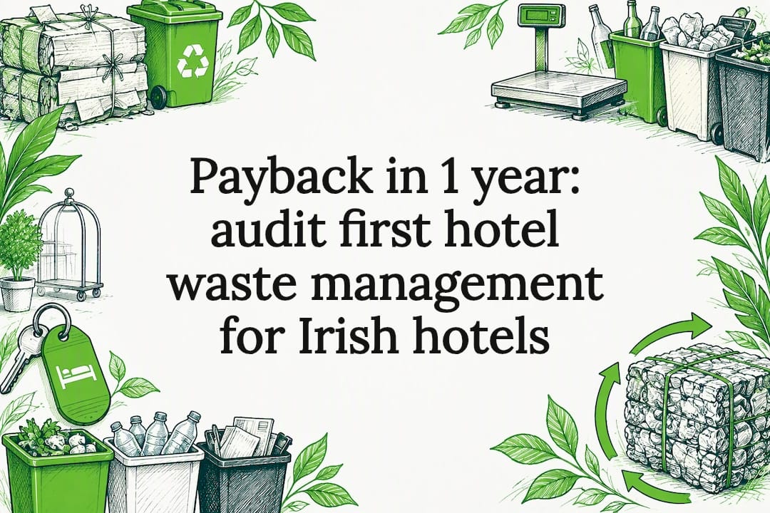 Hotel waste audit title card illustration