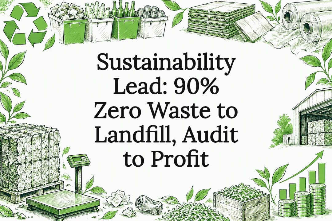 Zero waste sustainability title card illustration