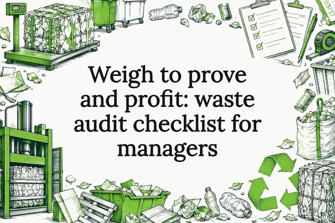 Waste audit checklist title card illustration
