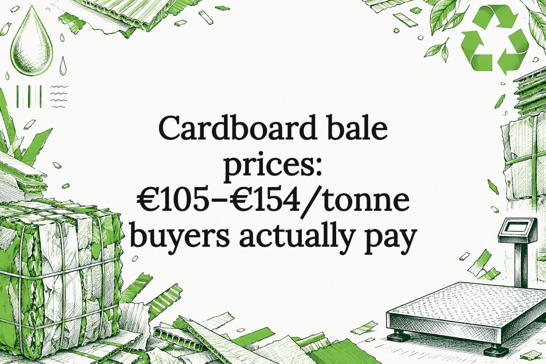 Cardboard bale pricing title card