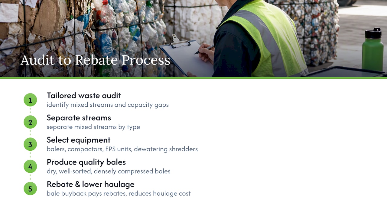Waste audit to bale buyback process