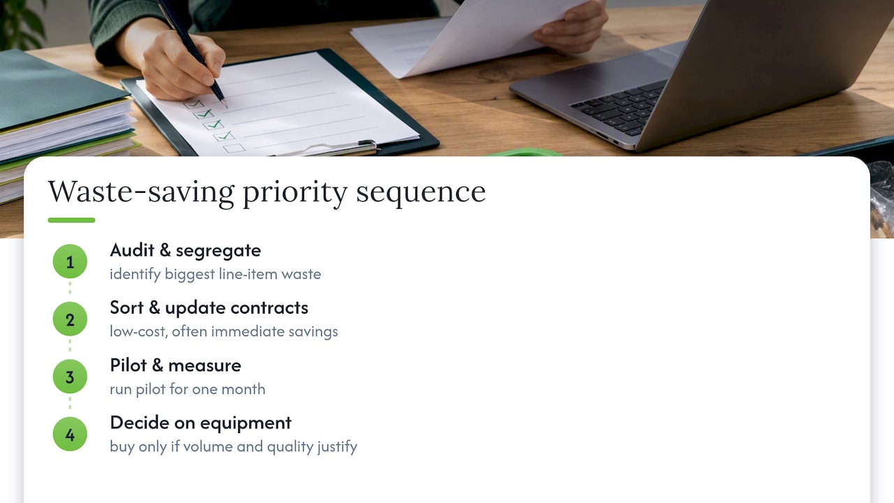 Prioritising low-cost, high-impact actions first — overview diagram