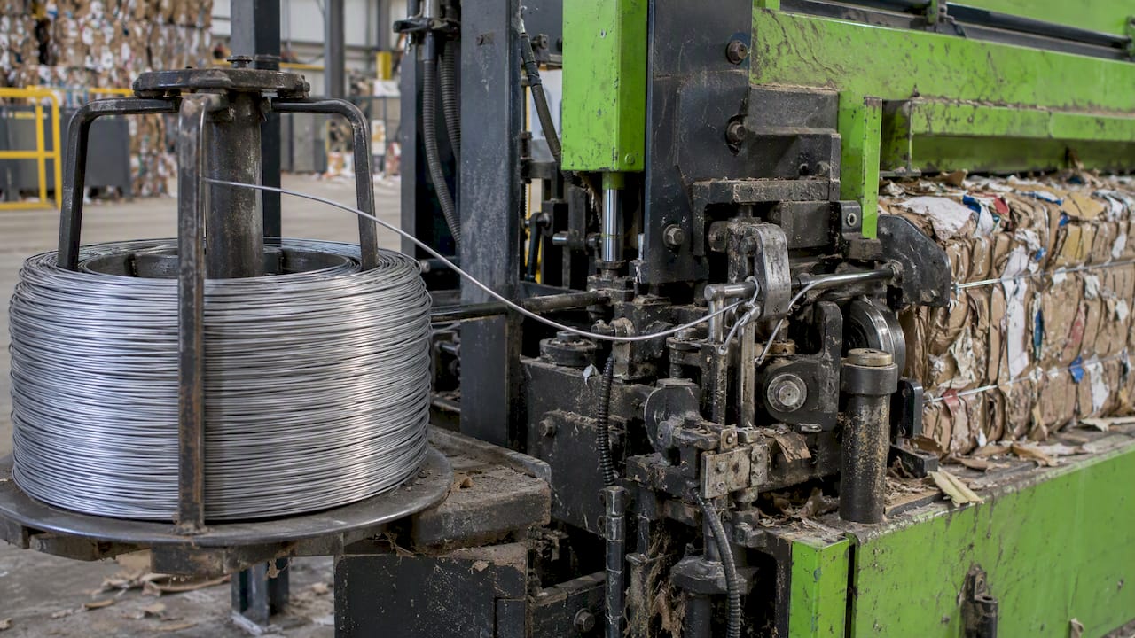 Box wire coil feeding a horizontal baler knotter